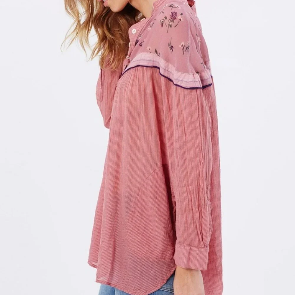 NWOT! FREE PEOPLE Hearts And Colors BLOUSE